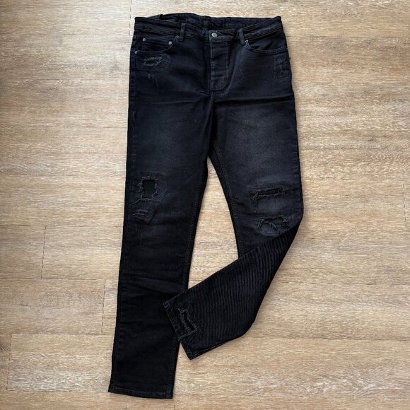 KSUBI 'Van Winkle' Distressed Denim - 36" - BLACK - Picture 1 of 7